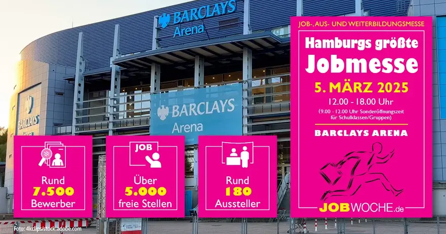 Hamburgs größte Jobmesse am 05.03.2025 in der Barclays Arena